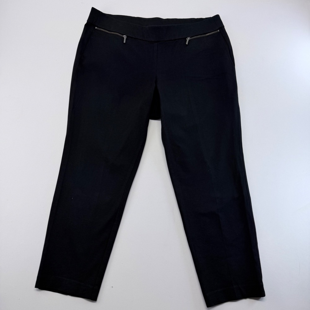 Lane Bryant Black Ponte Knit Tapered Leg Trousers Size 18/20 Regular
